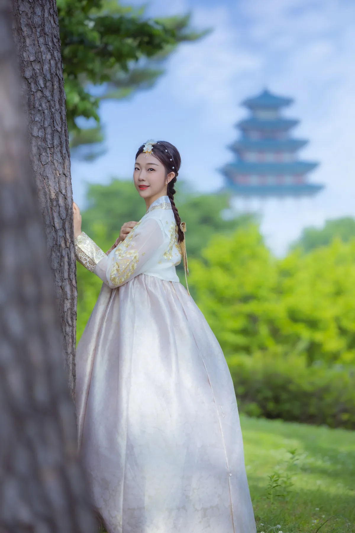 Location de Hanbok au palais Gyeongbokgung, Séoul