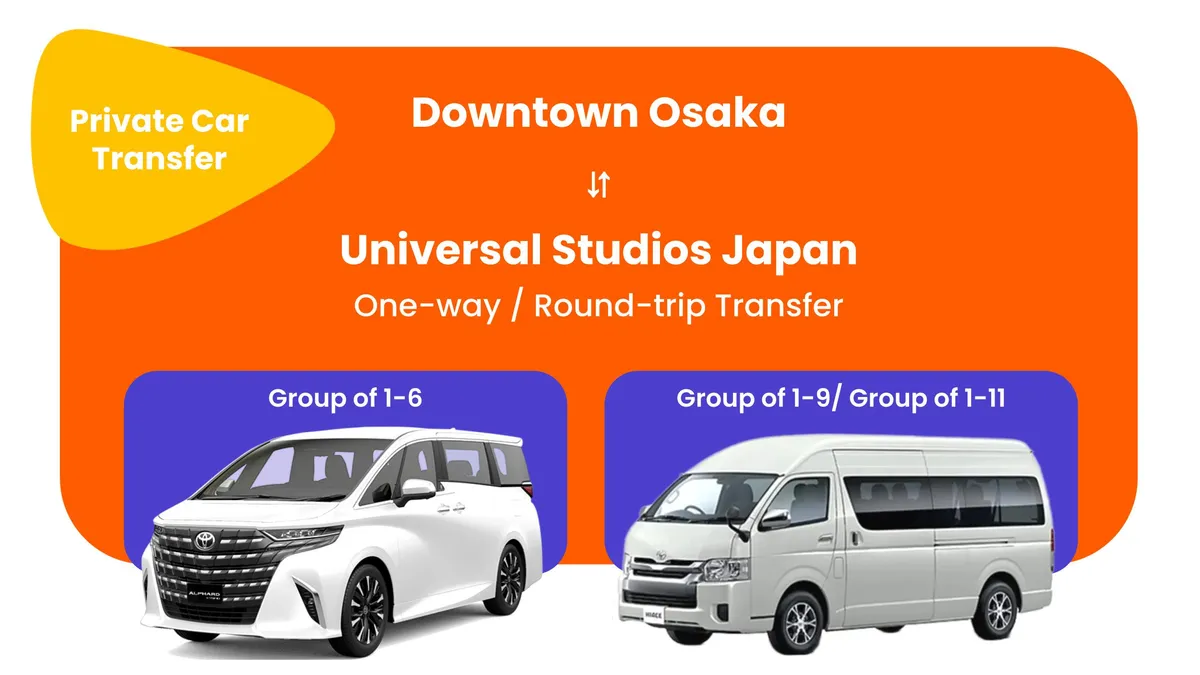 Osaka Private Transfer to or from Universal Studios Japan