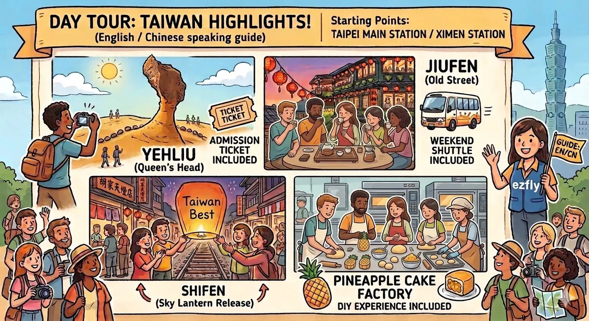 A Melhor Fuga Econômica de Taipei: Uma Viagem de Um Dia para Yehliu, Jiufen e Shifen Avaliada!