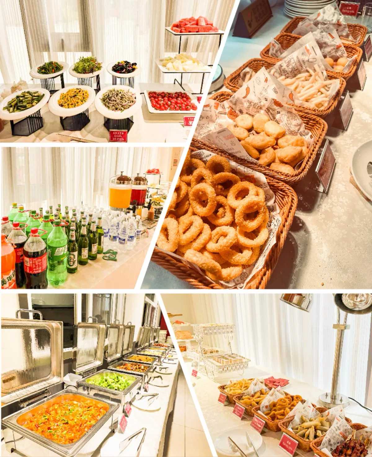 Our buffet features a diverse selection of Western dishes, including fresh salads, crispy fries, and other savory delights to satisfy all tastes. Additionally, we offer a wide range of beverages, from refreshing juices and teas to unlimited beer.