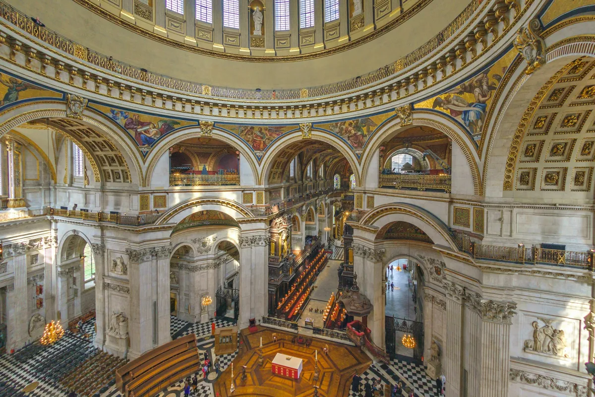 Immerse yourself in the grandeur of St. Paul's Cathedral's interior, with its awe-inspiring architecture and rich history