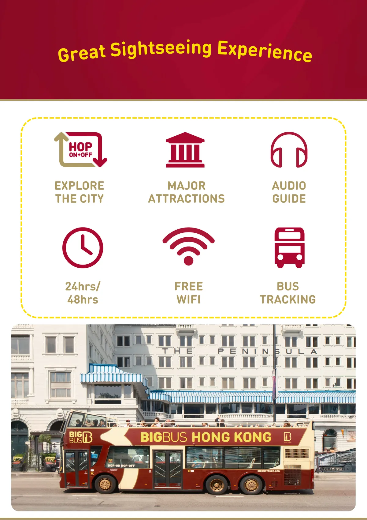 Hong Kong Big Bus Unlimited Hop-On/Hop-Off Sightseeing Touren