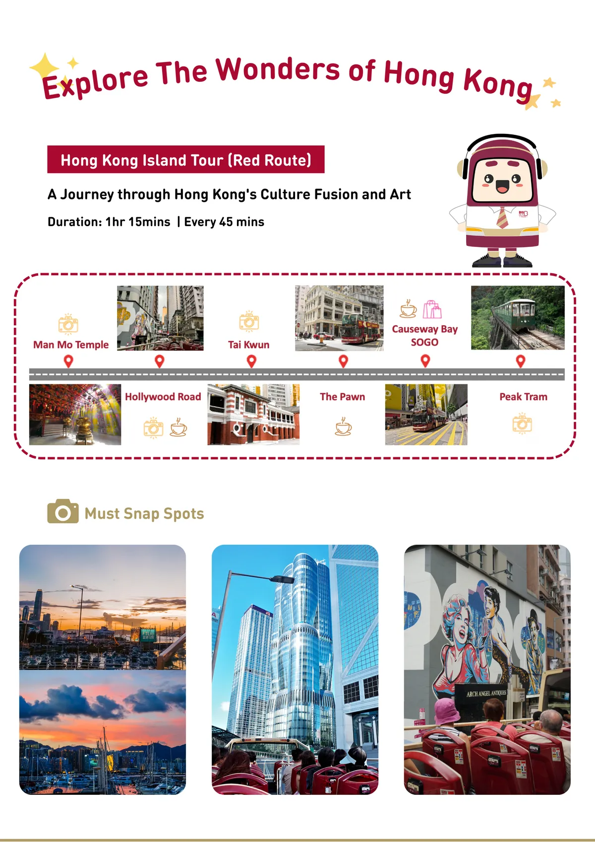 Hong Kong Big Bus Unlimited Hop-On/Hop-Off Sightseeing Touren