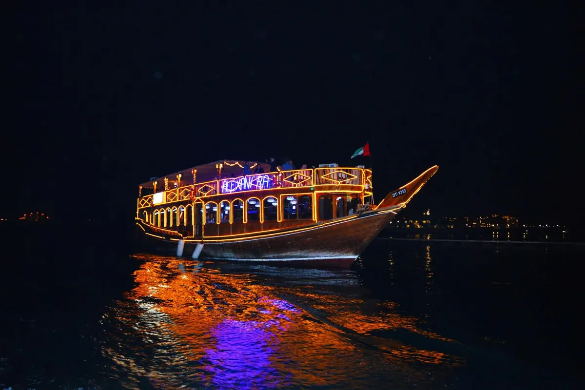 Set Sail on a Dream: Our Unforgettable Dhow Dinner Cruise Adventure in Dubai Creek!