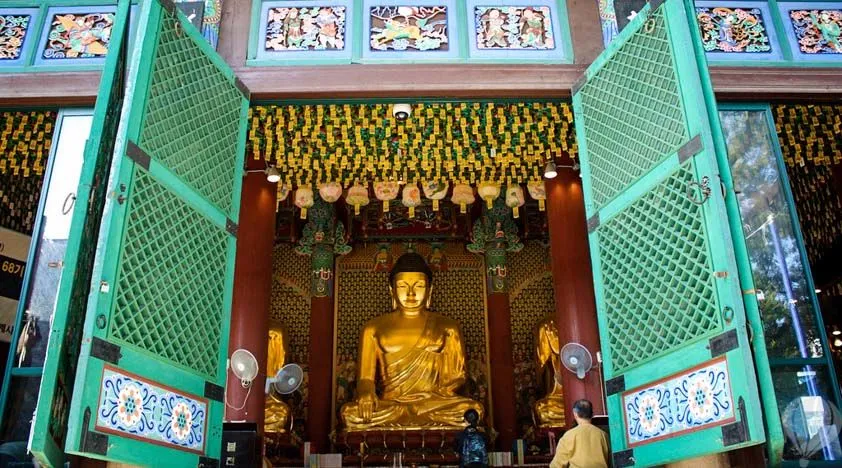 Experience the tranquil ambience of the Jogyesa Buddhist Temple