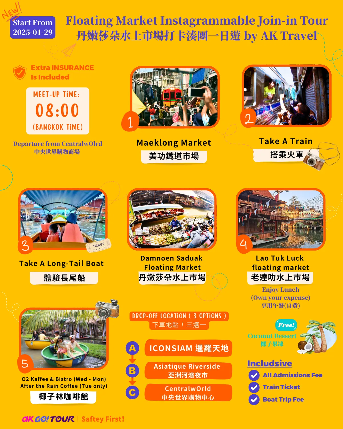 This is the itinerary of the day tour and this day tour will not visit the elephant camp. Recommend to families or travelers who like to take unique photos.