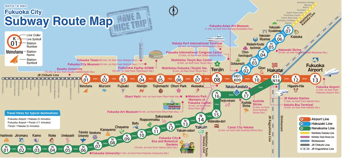 Fukuoka City Subway 1-Day Pass