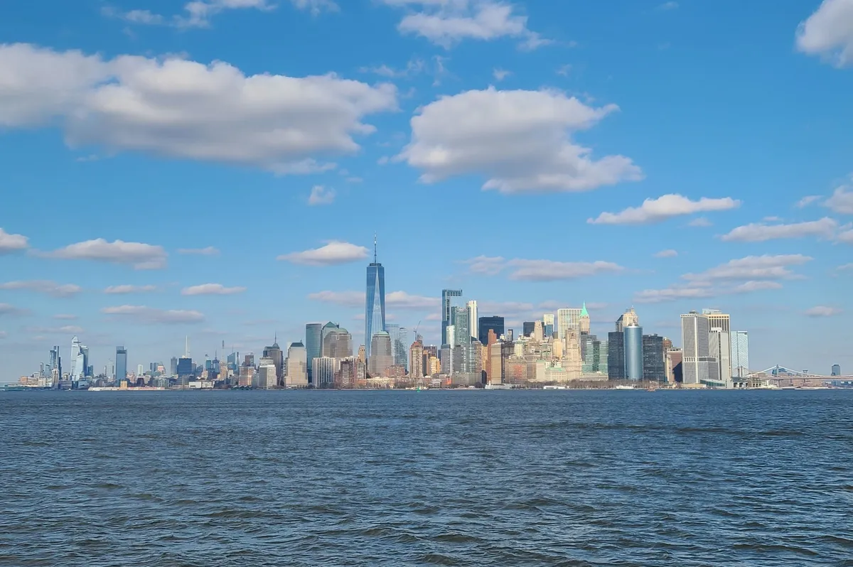 Take in the majesty of the Manhattan Skyline, dominated by the Freedom Tower