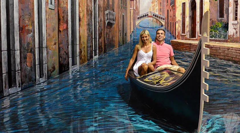 Take a boat ride down a canal in a virtual Venice
