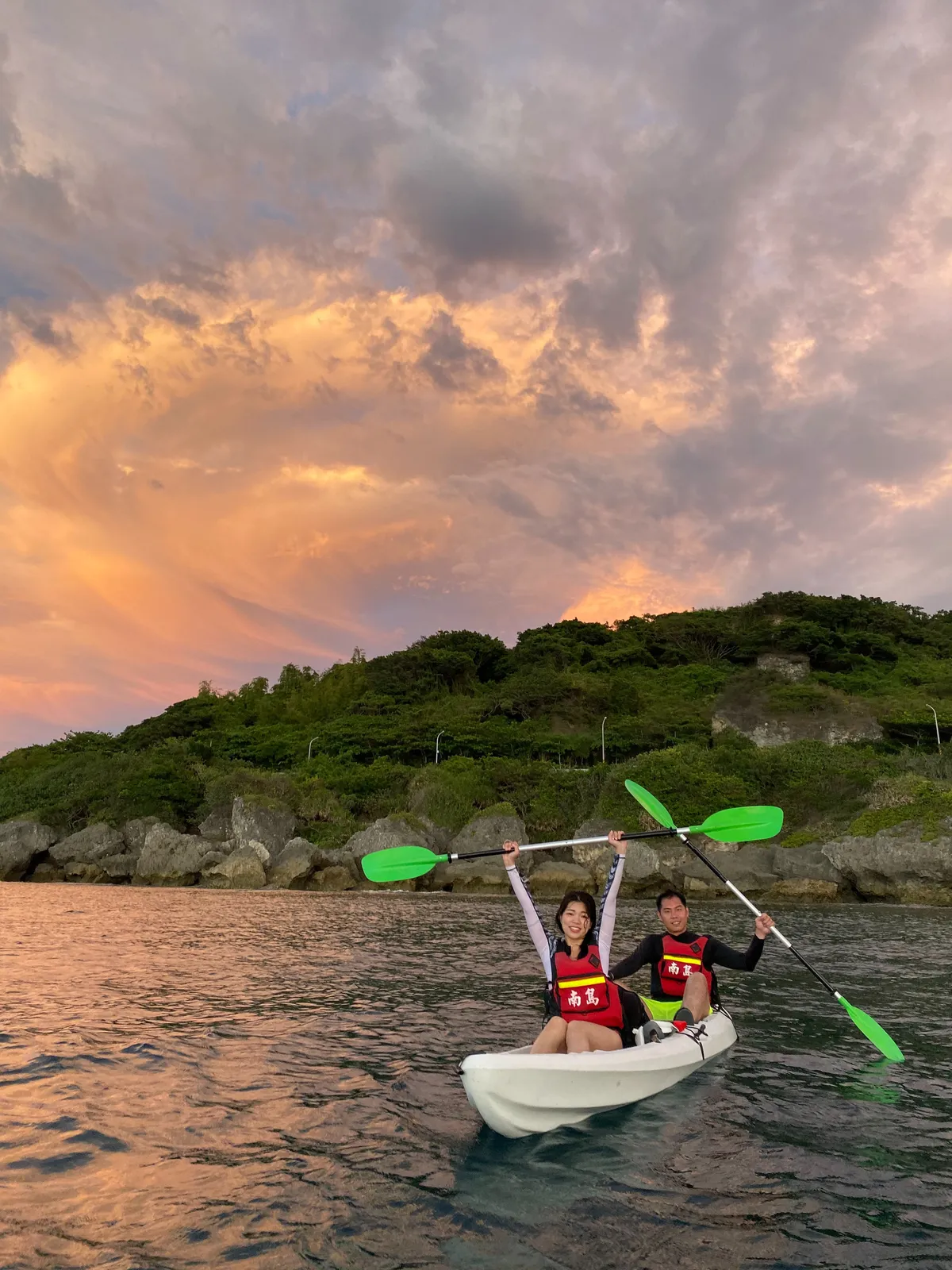 Canoeing at sunset is even more beautiful.