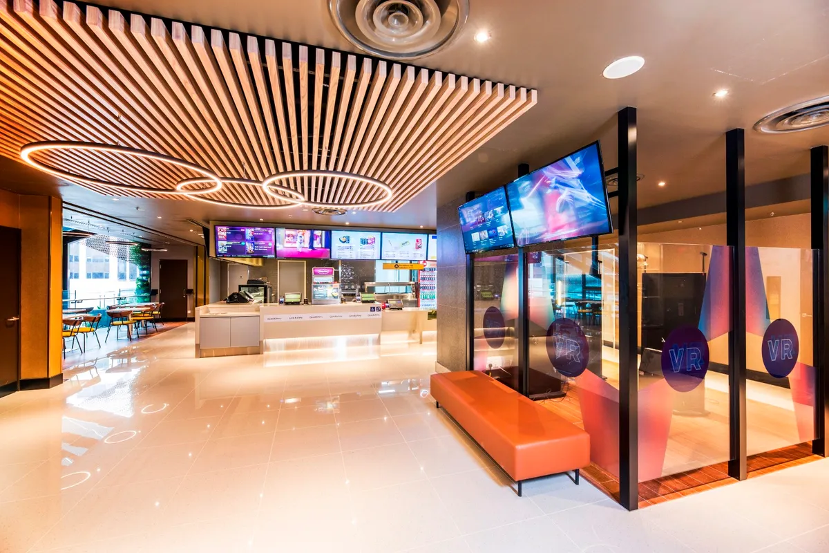 Unveil the magic: GV Funan's foyer beckons with excitement, setting the stage for unforgettable movie moments