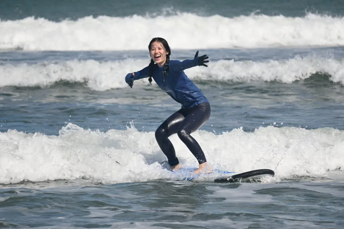 Challenge your core and stability as you try to balance on your surfboard