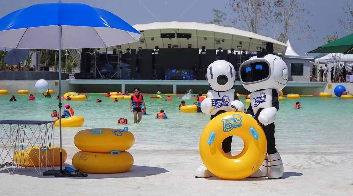 Kick back and relax on an artificial beach