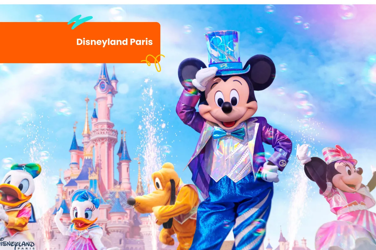 Go to Disneyland Paris and meet your favorite Disney Characters, such as Mickey Mouse, Goofy, Donald Duck, and many more!