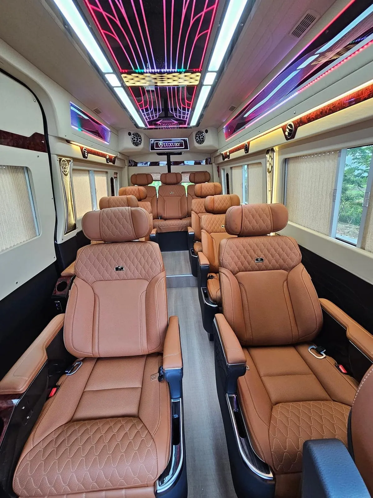 Interior of 11 seater minibus