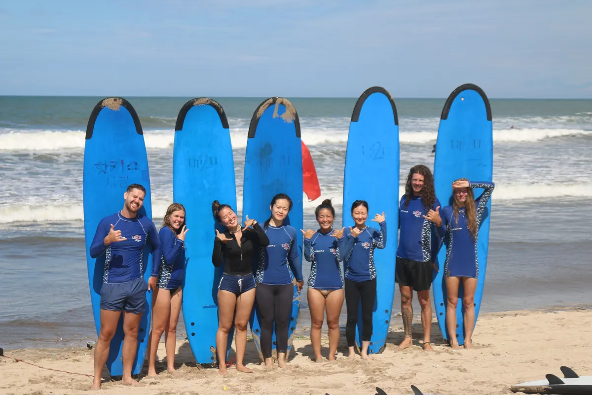 Learn to surf with UP2U Surf School! Make new friends and share your passion for the waves