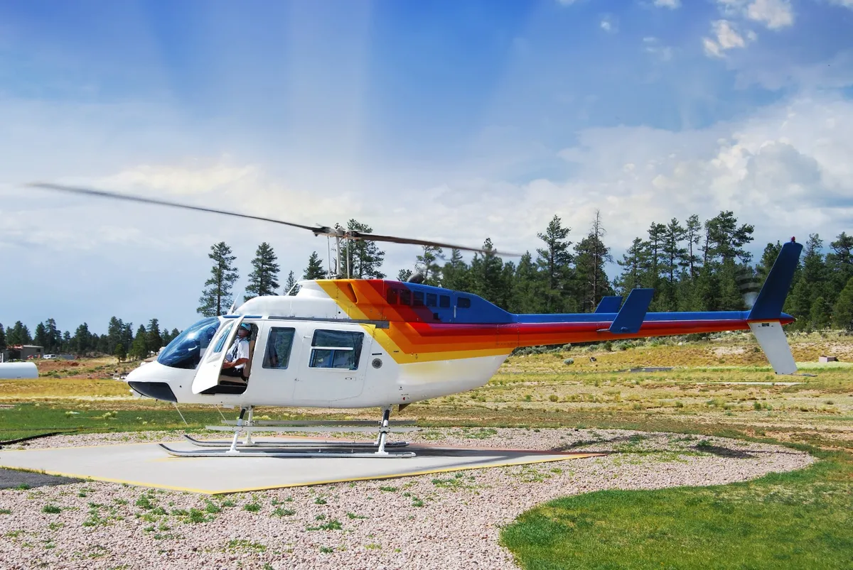 Hop aboard the helicopter to take you up and over to see the Grand Canyon