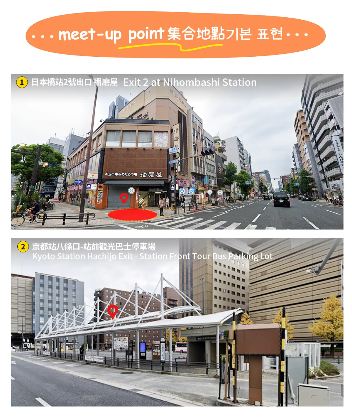 Bitte beachten Sie die Karte des Treffpunkts und kommen Sie nicht zu spät. Bitte ändern Sie den Treffpunkt nicht ohne Erlaubnis. Beachten Sie auch, dass diese Aktivität nur nach Osaka zurückkehrt, nicht nach Kyoto.
