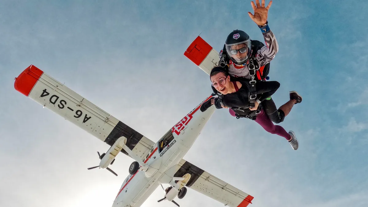 Harness the thrill while drifting gently through the open desert sky